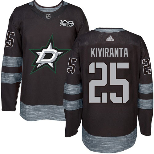 Adidas Men Dallas Stars #25 Joel Kiviranta Black 1917-2017 100th Anniversary Stitched NHL Jersey